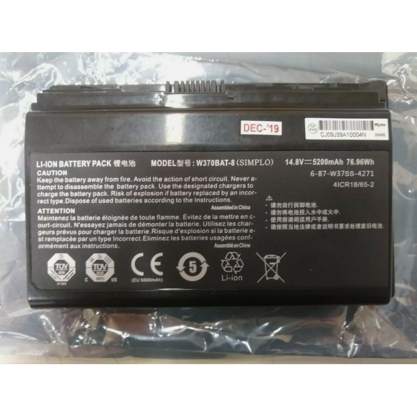 Cleovo W370BAT-8 6-87-W37ES-427 6-87-W37SS-427 W370BAT-3 Battery