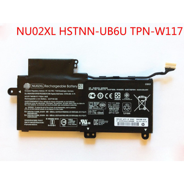 Hp NU02XL  HSTNN-UB6U TPN-W117 843535-541 Laptop Battery