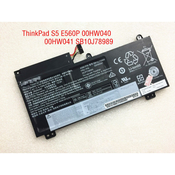 Lenovo 00HW041 ASM SB10J78989 Thinkpad E560p ThinkPad S5 laptop battery